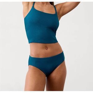 NWT Athleta Hipster Pique Coastal Teal Bikini Swim Bottoms!